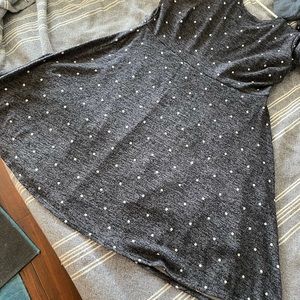 Navy Blue Grey Sweater Dress